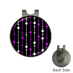 Purple, Black And White Pattern Hat Clips With Golf Markers