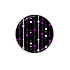 Purple, Black And White Pattern Hat Clip Ball Marker by Valentinaart