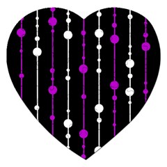 Purple, Black And White Pattern Jigsaw Puzzle (heart)