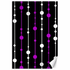 Purple, Black And White Pattern Canvas 20  X 30   by Valentinaart