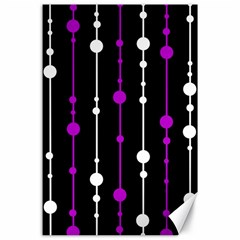 Purple, Black And White Pattern Canvas 24  X 36  by Valentinaart