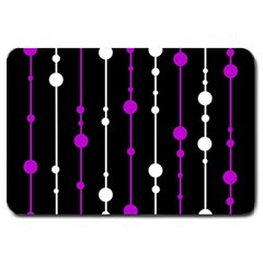 Purple, Black And White Pattern Large Doormat 