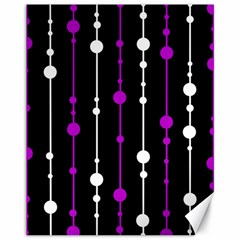 Purple, Black And White Pattern Canvas 11  X 14   by Valentinaart