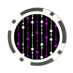 Purple, Black And White Pattern Poker Chip Card Guards