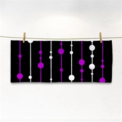 Purple, Black And White Pattern Hand Towel