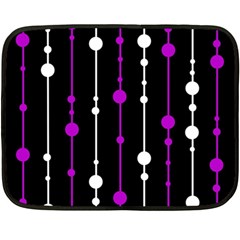 Purple, Black And White Pattern Double Sided Fleece Blanket (mini)  by Valentinaart