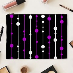 Purple, Black And White Pattern Cosmetic Bag (xl) by Valentinaart