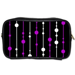 Purple, Black And White Pattern Toiletries Bags