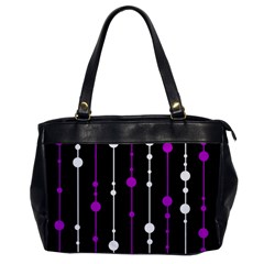 Purple, Black And White Pattern Office Handbags