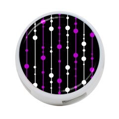 Purple, Black And White Pattern 4-port Usb Hub (two Sides)  by Valentinaart