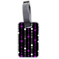 Purple, Black And White Pattern Luggage Tags (two Sides)