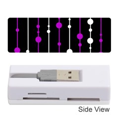 Purple, Black And White Pattern Memory Card Reader (stick)  by Valentinaart