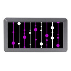 Purple, Black And White Pattern Memory Card Reader (mini) by Valentinaart