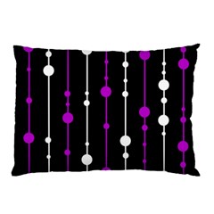 Purple, Black And White Pattern Pillow Case (two Sides)