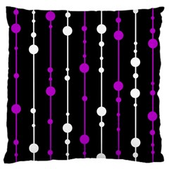 Purple, Black And White Pattern Large Cushion Case (one Side)