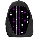 Purple, black and white pattern Backpack Bag Front