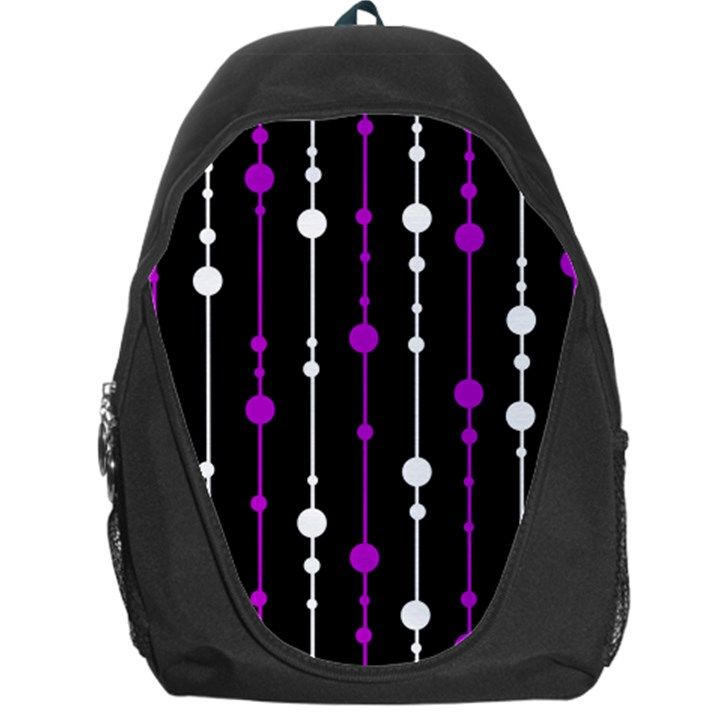 Purple, black and white pattern Backpack Bag