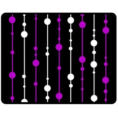 Purple, Black And White Pattern Double Sided Fleece Blanket (medium) 