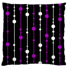 Purple, Black And White Pattern Large Flano Cushion Case (two Sides) by Valentinaart