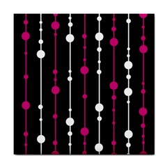 Magenta White And Black Pattern Tile Coasters