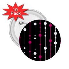 Magenta White And Black Pattern 2 25  Buttons (10 Pack) 