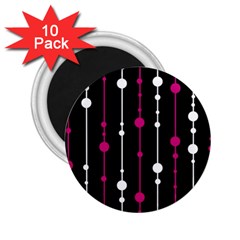 Magenta White And Black Pattern 2 25  Magnets (10 Pack) 