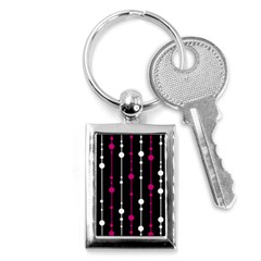 Magenta White And Black Pattern Key Chains (rectangle) 