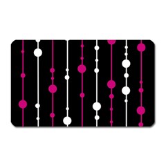 Magenta White And Black Pattern Magnet (rectangular) by Valentinaart