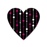 Magenta white and black pattern Heart Magnet Front