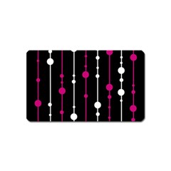 Magenta White And Black Pattern Magnet (name Card) by Valentinaart