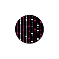 Magenta White And Black Pattern Golf Ball Marker