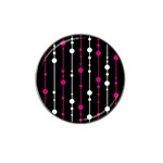 Magenta white and black pattern Hat Clip Ball Marker (4 pack) Front