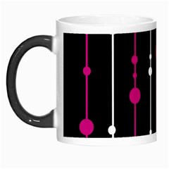 Magenta White And Black Pattern Morph Mugs by Valentinaart