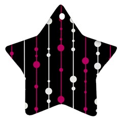 Magenta White And Black Pattern Star Ornament (two Sides) 