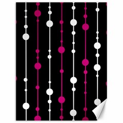 Magenta White And Black Pattern Canvas 12  X 16  