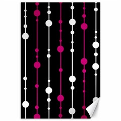 Magenta White And Black Pattern Canvas 12  X 18  