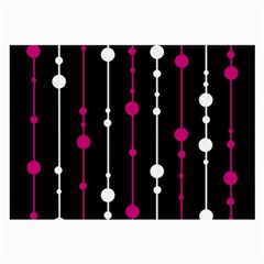 Magenta White And Black Pattern Large Glasses Cloth