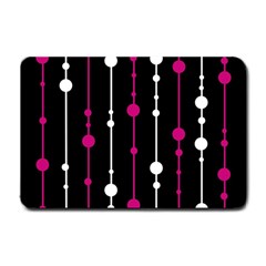 Magenta White And Black Pattern Small Doormat  by Valentinaart