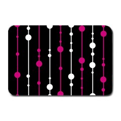 Magenta White And Black Pattern Plate Mats by Valentinaart