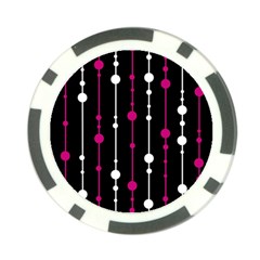 Magenta White And Black Pattern Poker Chip Card Guards