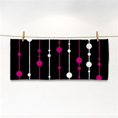 Magenta White And Black Pattern Hand Towel by Valentinaart