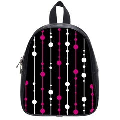 Magenta White And Black Pattern School Bags (small) 