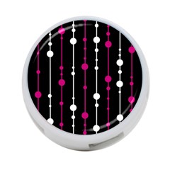 Magenta White And Black Pattern 4-port Usb Hub (one Side) by Valentinaart