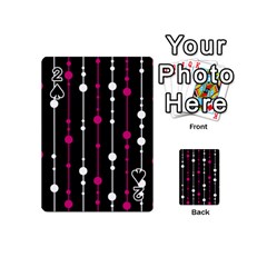 Magenta White And Black Pattern Playing Cards 54 (mini)  by Valentinaart