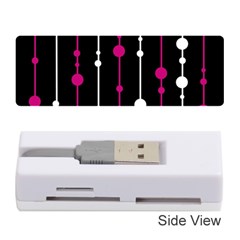 Magenta White And Black Pattern Memory Card Reader (stick)  by Valentinaart