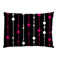 Magenta White And Black Pattern Pillow Case (two Sides) by Valentinaart