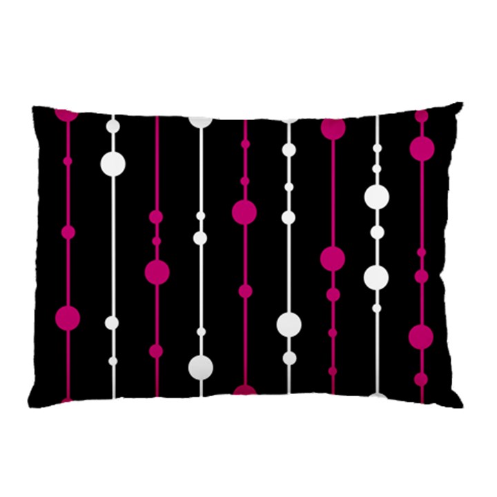 Magenta white and black pattern Pillow Case (Two Sides)