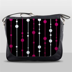 Magenta White And Black Pattern Messenger Bags