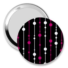 Magenta White And Black Pattern 3  Handbag Mirrors