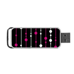 Magenta White And Black Pattern Portable Usb Flash (one Side) by Valentinaart